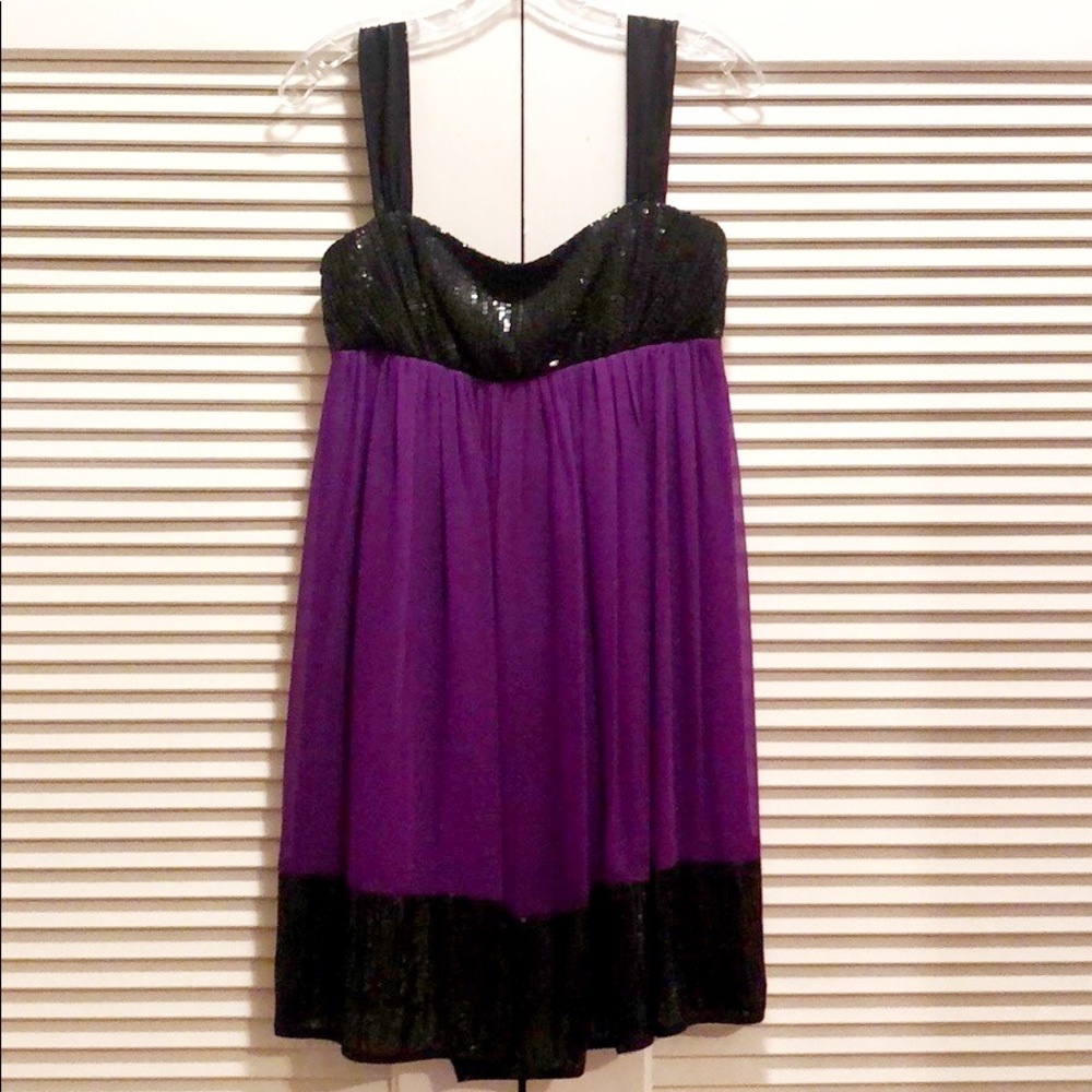 ABS Collection Purple & Black Sequin Mini Dress